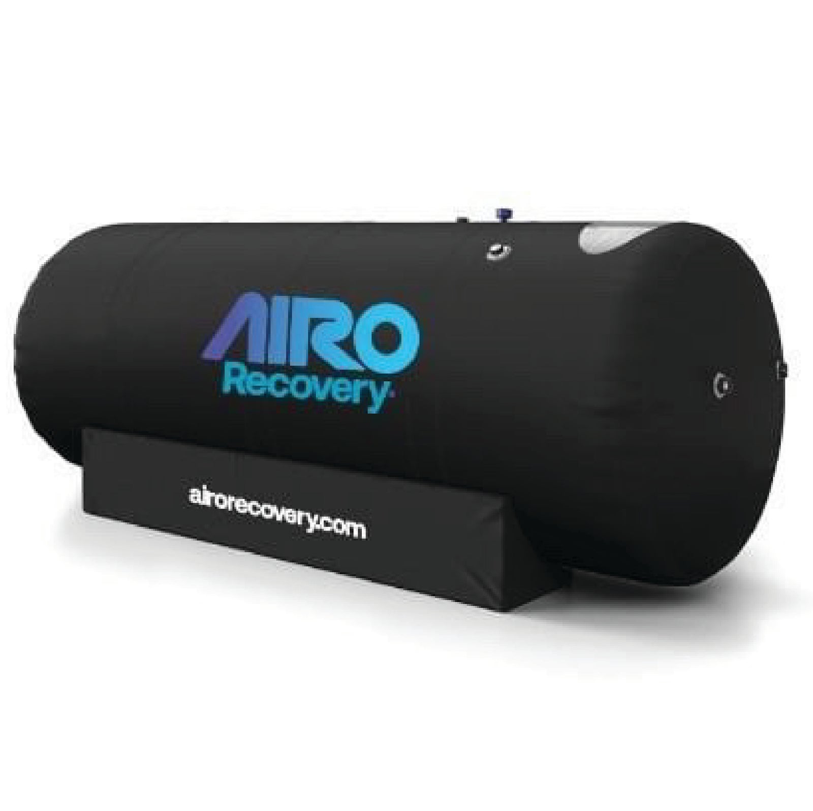 Airo Recovery's hyperbaric chamber. The chamber is long and cylindrical. It is big and comfortable enough to lay down in.